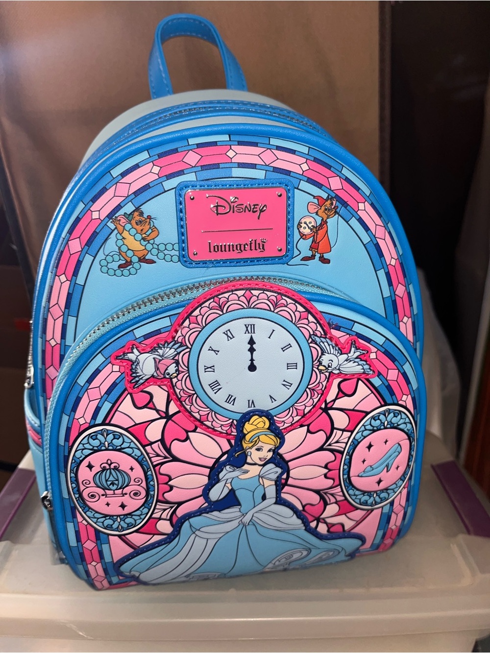 Loungefly Kids Cinderella Mini Backpack in Blue & Pink